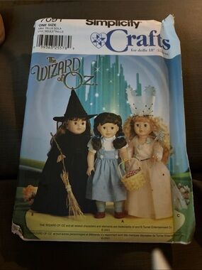 Simplicity Kids Costume Pattern - Blue, Black & Pink Wizard of Oz Dolls